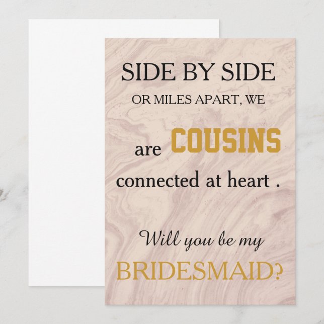 Will you be my bridesmaid? invitation (Front/Back)