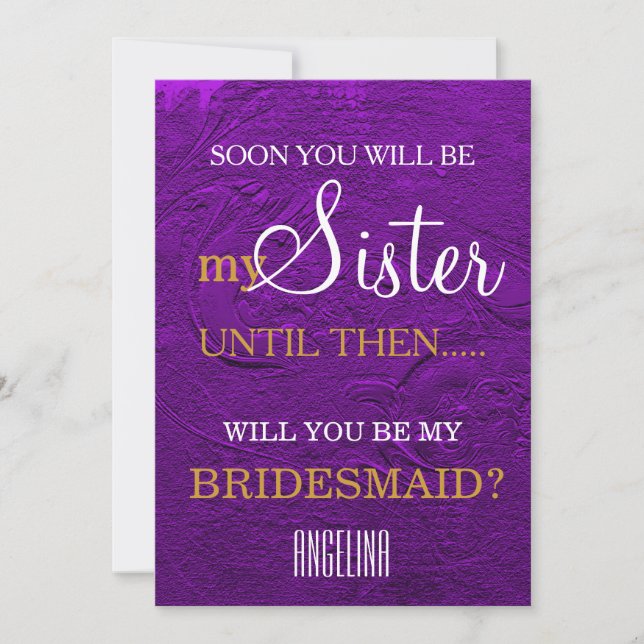 Will you be my bridesmaid? invitation (Front)