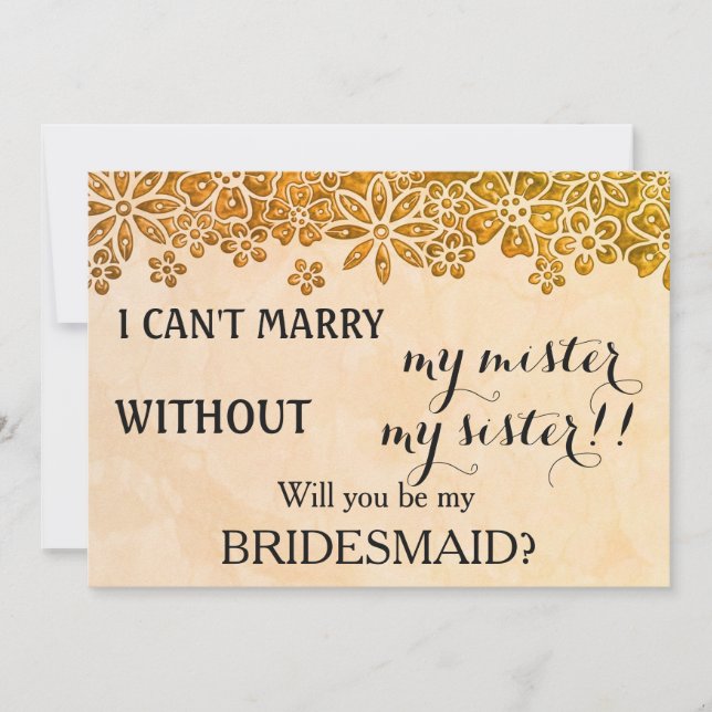 Will you be my bridesmaid? invitation (Front)