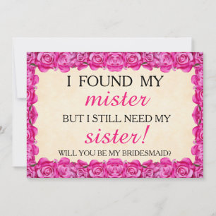 Will you be my bridesmaid? invitation