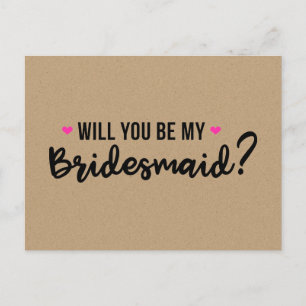 Will You Be My Bridesmaid Invitation Card