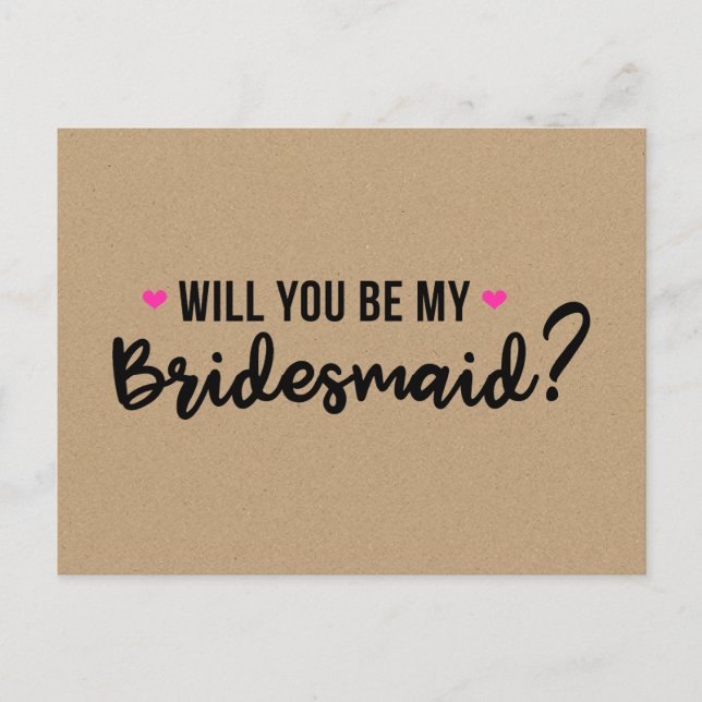 Will You Be My Bridesmaid Invitation Card (Front)