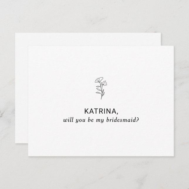will you be my bridesmaid Invitation Postcard (Front/Back)