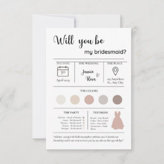 Will you be my bridesmaid invite