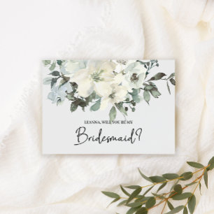 Will You Be My Bridesmaid Ivory White Floral