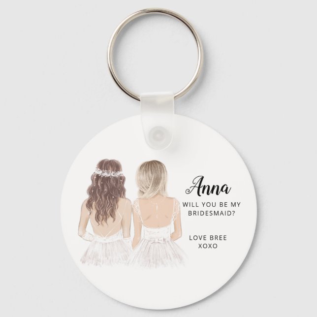 Will you be my bridesmaid keyring (Front)
