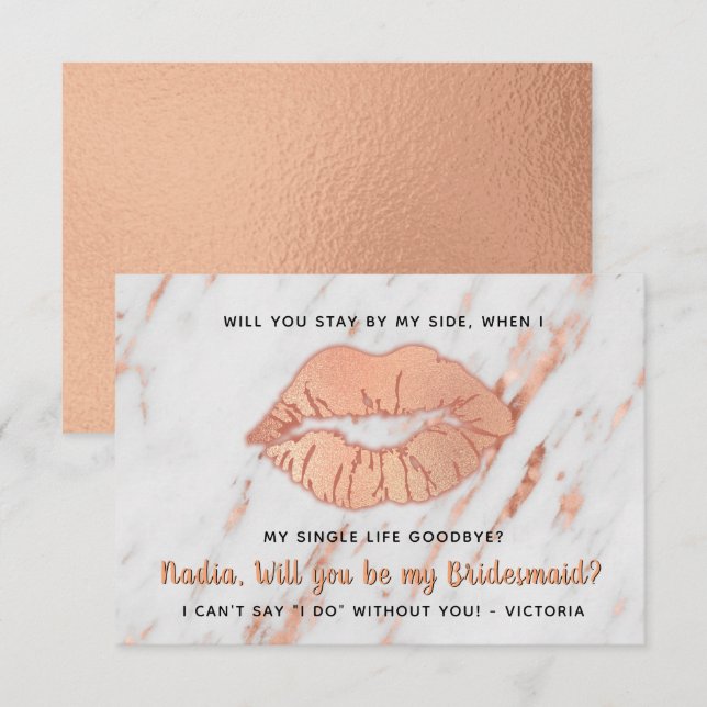 Will you be my Bridesmaid Kiss single life goodbye Invitation (Front/Back)