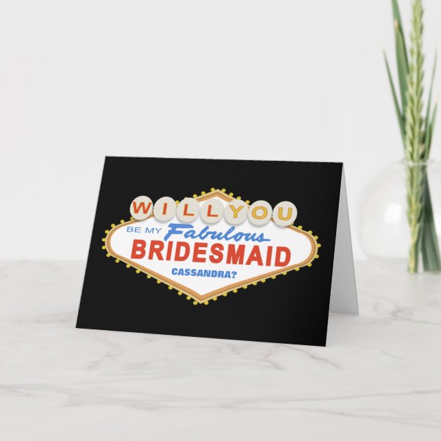 Will You Be My Bridesmaid Las Vegas Sign Card (Front)