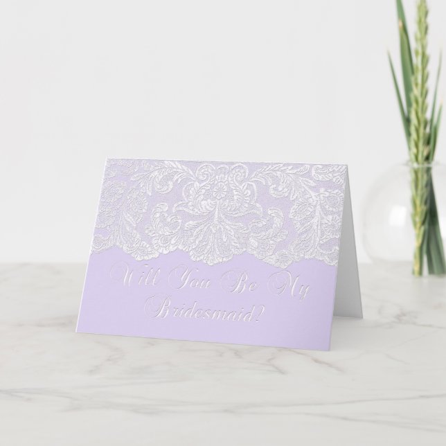 will you be my bridesmaid? lilac invitation (Front)