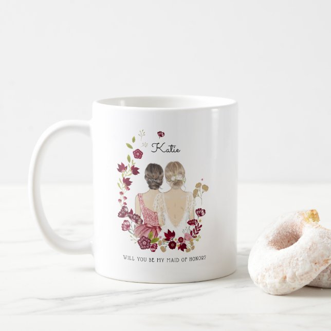 Will you be my Bridesmaid/Maid of Honour Proposal Coffee Mug (With Donut)