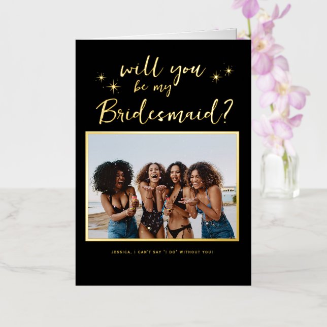 Will you be my Bridesmaid/Maid of Honour Proposal Foil Greeting Card (Orchid)