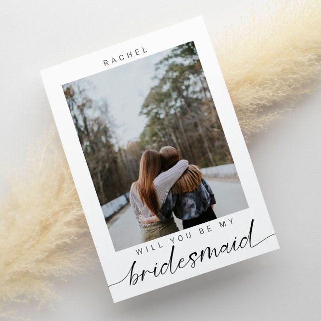 Will you be my Bridesmaid Minimalist Photo Modern Invitation (Creator Uploaded)
