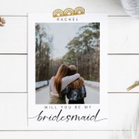 Will you be my Bridesmaid Minimalist Photo Modern 