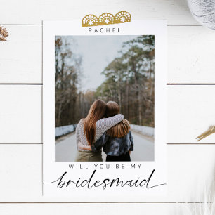 Will you be my Bridesmaid Minimalist Photo Modern Magnetic Invitation