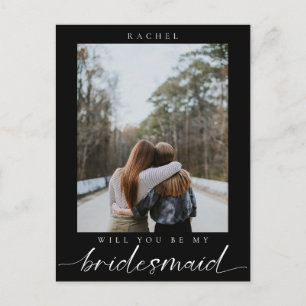 Will you be my Bridesmaid Minimalist Photo Modern Postcard