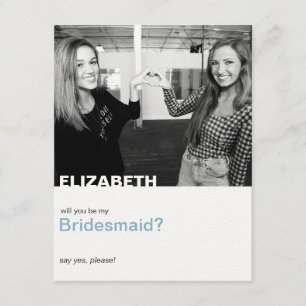 Will You Be My Bridesmaid Modern Photo Card