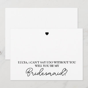 Will You Be My Bridesmaid Modern Proposal Card