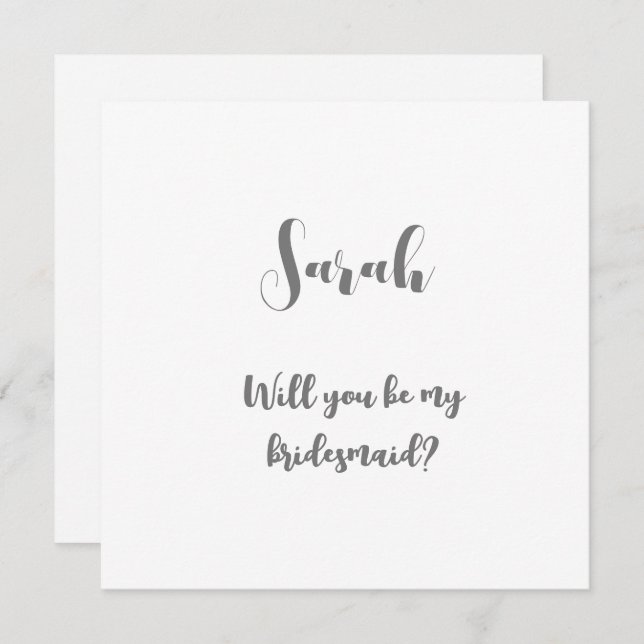 Will You Be My Bridesmaid Note Card (Front/Back)