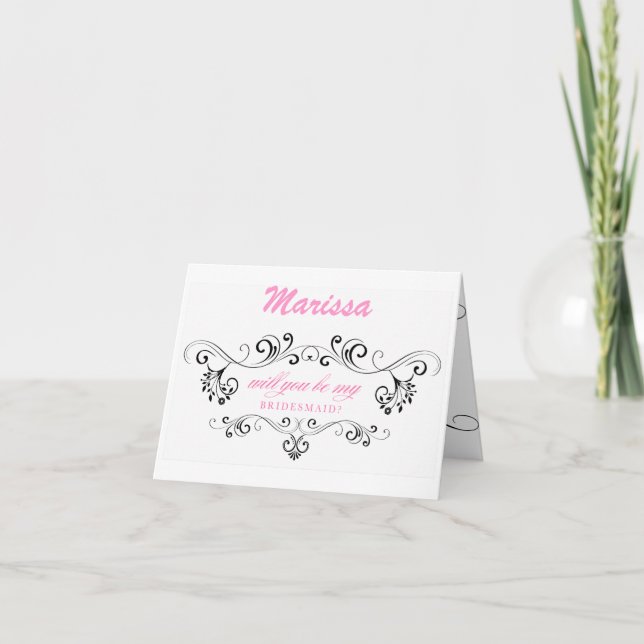 Will you be my BRIDESMAID? Personalised card (Front)