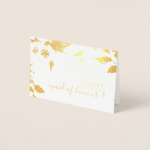 Will you be my bridesmaid Personalised Gold Foil Card