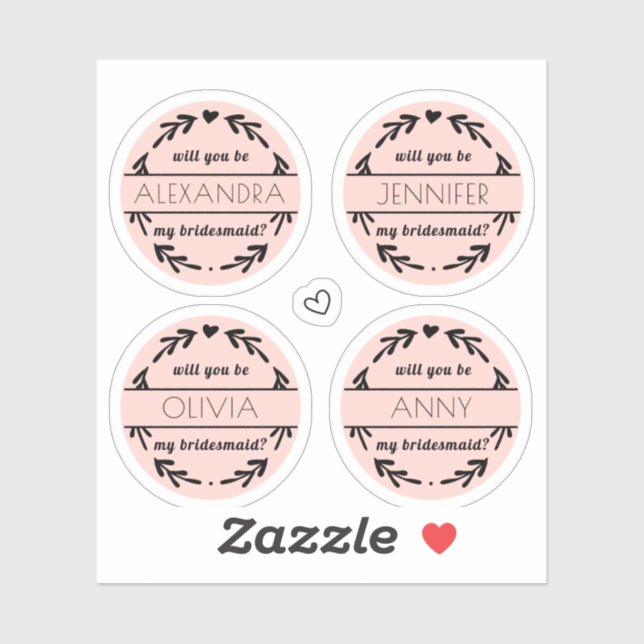 Will You Be My Bridesmaid Personalised Name (Sheet)
