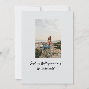 Will you be my Bridesmaid photo elegant modern  Invitation