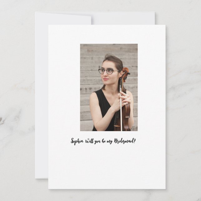 Will you be my Bridesmaid photo elegant modern  Invitation (Front)