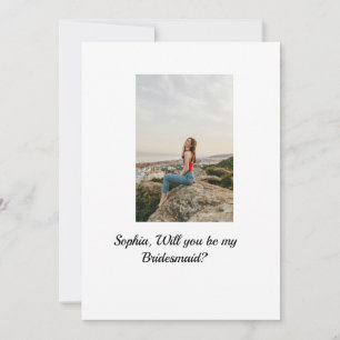 Will you be my Bridesmaid photo elegant modern  Invitation