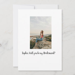Will you be my Bridesmaid photo elegant modern  Invitation