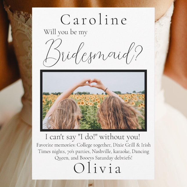 Will You Be My Bridesmaid Photo Favourite Memories Invitation (Creator Uploaded)