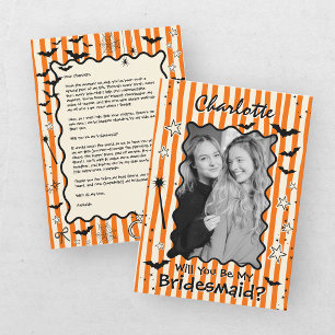Will You Be My Bridesmaid Photo Halloween Invitation