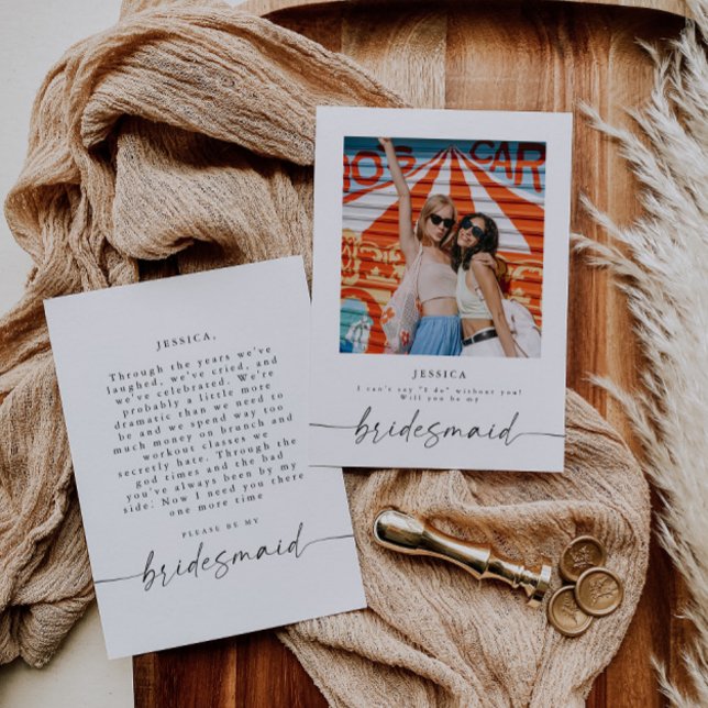 Will You Be My Bridesmaid Photo Proposal Card (Creator Uploaded)
