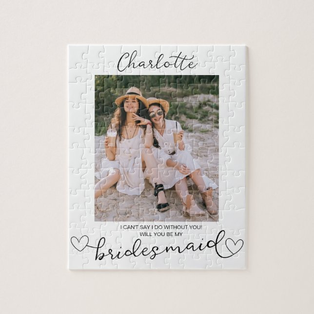 Will You Be My Bridesmaid Photo Proposal Gift Jigsaw Puzzle (Vertical)