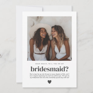 Will You Be My Bridesmaid Photo Proposal Invitation