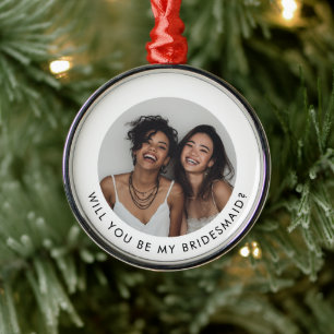 Will You Be My Bridesmaid Photo Proposal Metal Tree Decoration