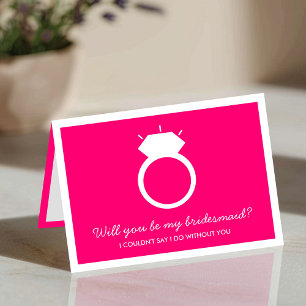 Will You Be My Bridesmaid? Pink Ring Card