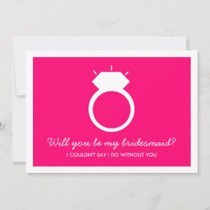 Will You Be My Bridesmaid? Pink Ring Card