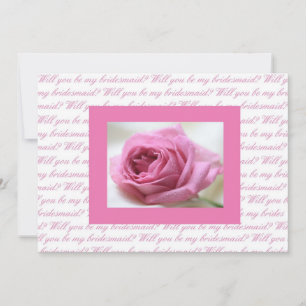 Will you be my bridesmaid pink white invitation