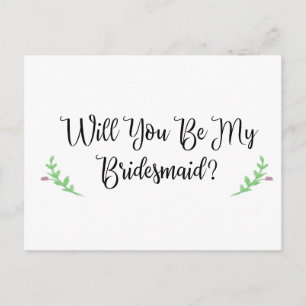 Will You be My Bridesmaid Plain Postcard