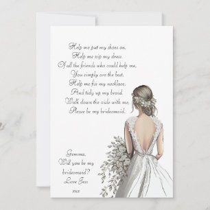 Will you be my bridesmaid poem, classic, simple save the date