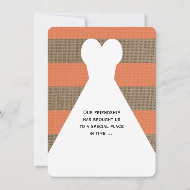 Will You Be My Bridesmaid Poem Wedding Gown Coral Invitation (Front)