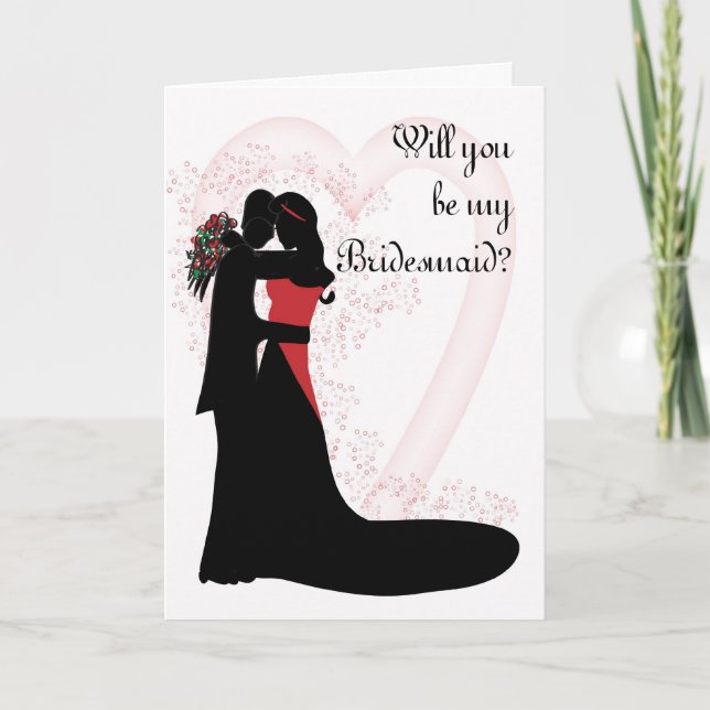Will you be my Bridesmaid pretty silhouette Invitation (Front)