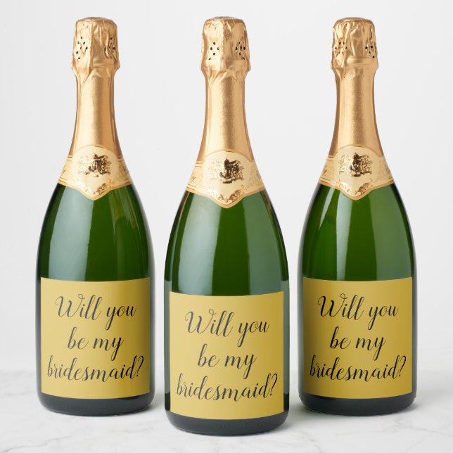  Will You Be My Bridesmaid Proposal Box Present Sparkling Wine Label (Bottles)