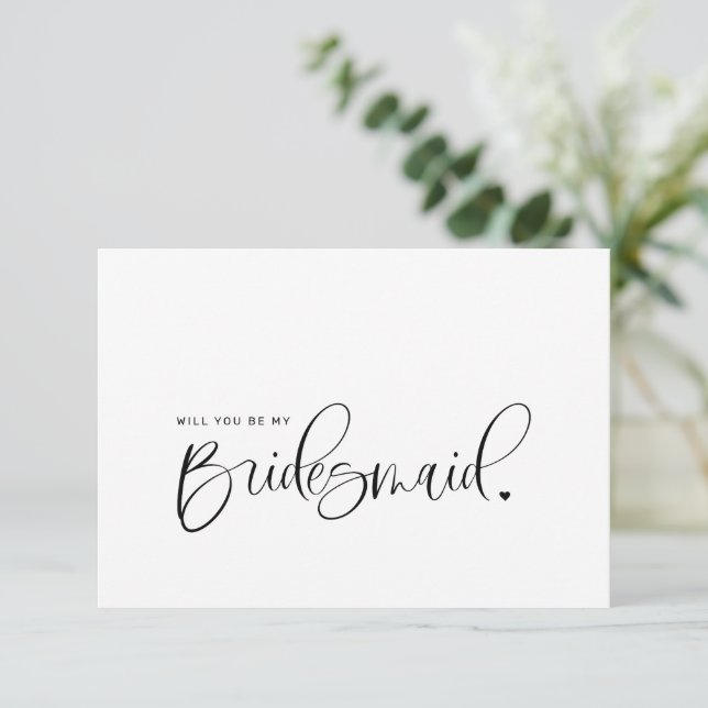 Will You Be My Bridesmaid Proposal Card (Standing Front)