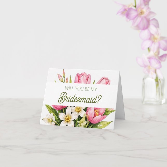 Will you be my Bridesmaid proposal card (Orchid)