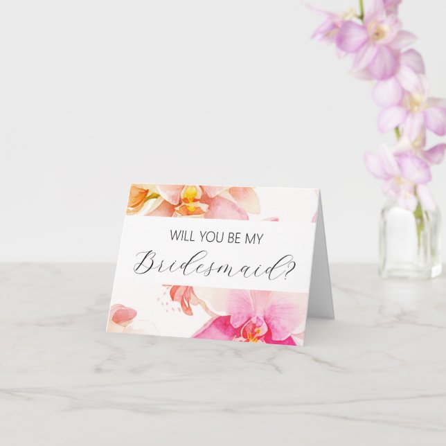 Will you be my Bridesmaid proposal card (Orchid)