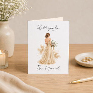 Will you be my Bridesmaid Proposal Card Champagne