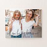 Will you be my bridesmaid proposal custom photo jigsaw puzzle<br><div class="desc">Can be customized with your own photo.
© Gorjo Designs. Made for you via the Zazzle platform.

// Note: photo used is a placeholder image only. You will need to replace with your own photo before ordering/printing. If you need help with this please contact me.</div>