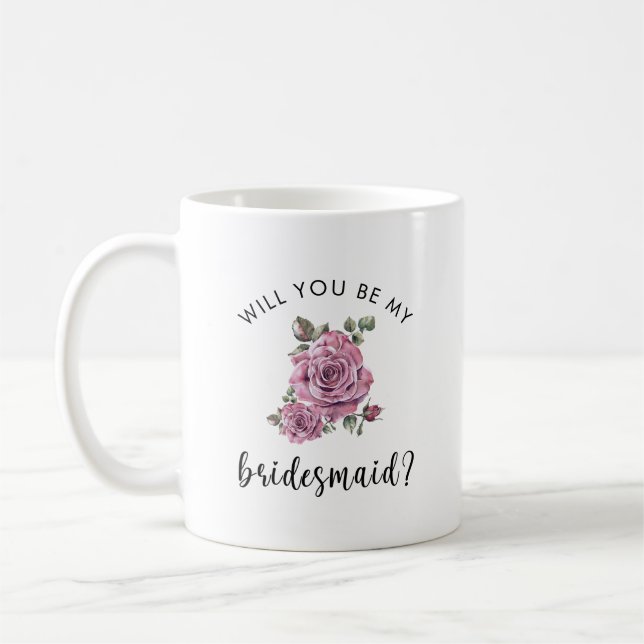 Will you be my Bridesmaid Proposal heartfelt Coffee Mug (Left)