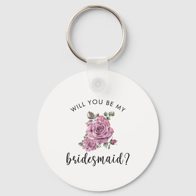 Will you be my Bridesmaid Proposal heartfelt Key Ring (Front)